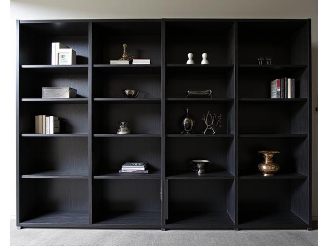 Moderne Boekenkast Ebbenhout