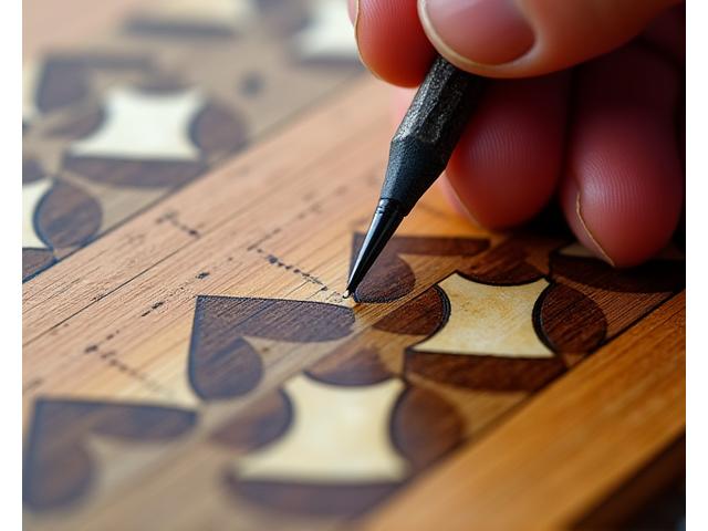 Gedetailleerd Art Deco inlegwerk in wording, handgemaakt